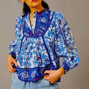 Antik Batik Quilted Printed Blouse - Worn 1x!